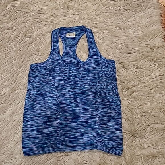 Athleta Tops - Athleta womens blue and black polyester nylon stretch workout tank top